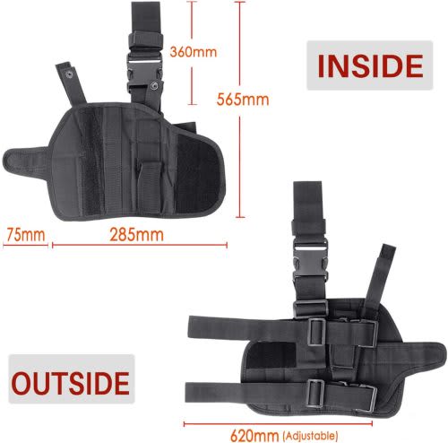 Left and Right Hand Adjustable Universal Waterproof Pistol/Stock Fixed Leg Thigh Holster Pocket Hold