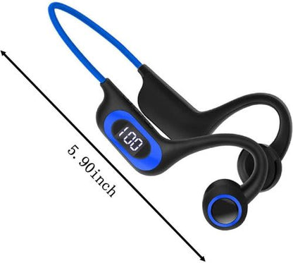 Bone Conduction Earphones Bluetooth Wireless Waterproof Open Back Earphones with LED Digital Display