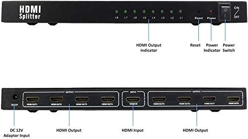 8-Port HDMI Audio Video Output 8-Way Output Distribution Repeater Amplifier Distribution Box