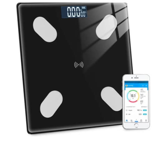 Bathroom Scale Digital Bluetooth Intelligent With Thermometer Smart App Black