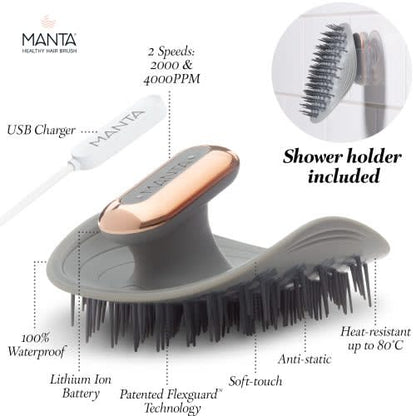 Electric Scalp Massager Shampoo Brush to Promote Healthy Hair Growth, Shower Hair Brush