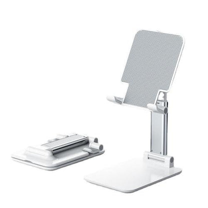 Foldable telescopic mobile phone holder with adjustable height and angle