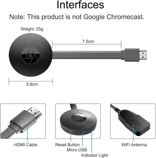 WiFi Display Dongle HDMI Adapter 4K Portable TV Receiver Support Miracast Airplay DLNA TV Stick