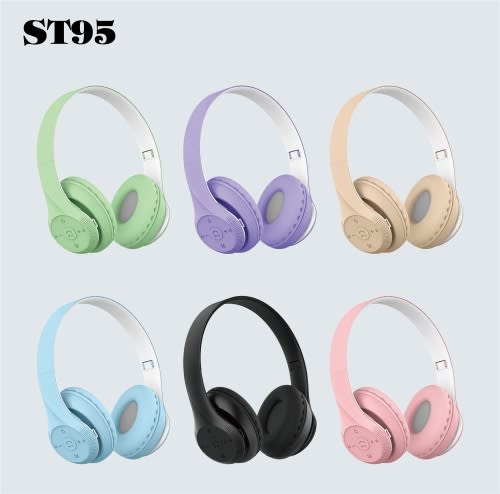 Cute Color Headphones Big Earmuffs Headband Bluetooth Headphones