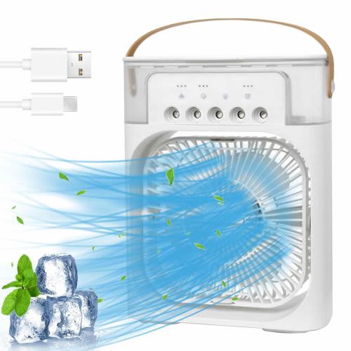 Air Conditioner Fan Plastic Misting Humidifier Fan Rechargeable Desktop Air