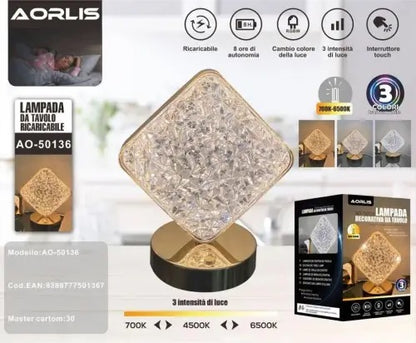 Aorlis AO-50136 Rechargeable 3 LED Mode Table Lamp