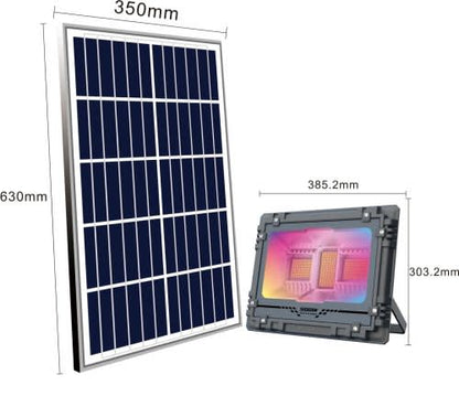 LED Solar Powered 60W Black Outdoor Integrated RGB LED Flood Light with Colors Change w/ Music