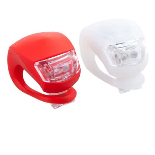 2-piece set of LED cycling lights silicone front and rear lights, safety cycling lights, mobile jogg