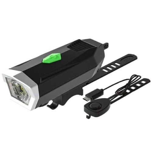 Bicycle headlight, strobe, buzzer, rechargeable