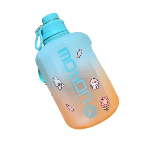 Gradient Color Frosted Water Bottle With Straw Anti-Fall Internet Celebrity T Bucket