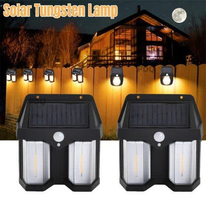 Solar Tungsten Wall Light Waterproof Fence Deck Light LED Light for Patio Porch