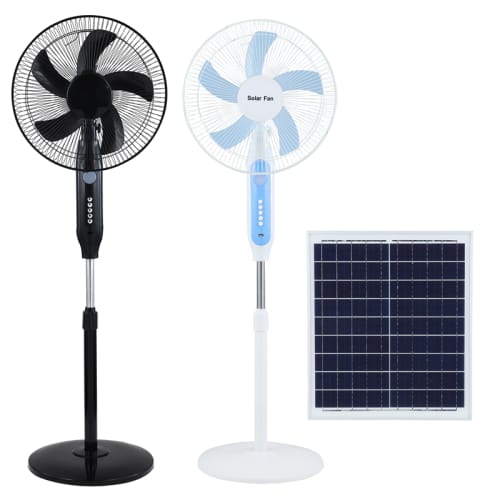 16 Inch Solar Portable Pedestal Fan 15w Rechargeable Fan with Solar Panel for Living Room