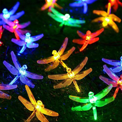 Solar Light String, Dragonfly Light String, Waterproof Decorative Light String