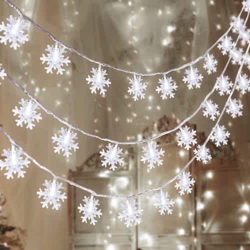 5M White Snowflake Fairy String Light Strip