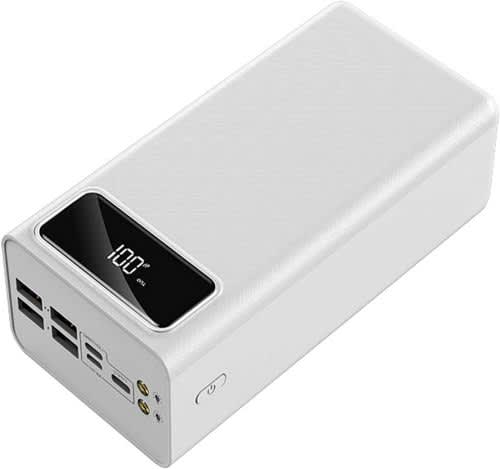 High Capacity Power Bank with 4 Outputs and 3 Inputs (USB C and Micro and Lightning) with LCD40000ma