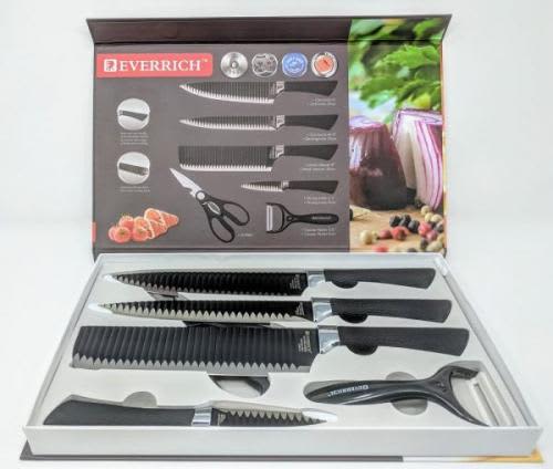 Stainless Steel Kitchen Knife Set 6 Black