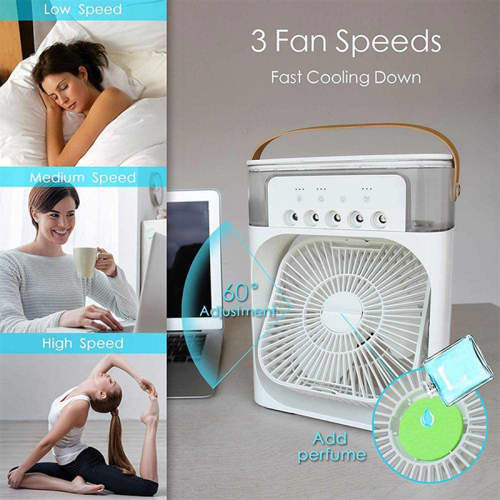 SDFGH Air Cooler Mini Fan Water Fan Spray Fan USB Fan Portable Fan Air Conditioner Humidifier Portab