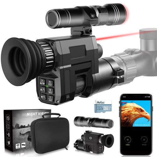 WiFi digital night vision goggles 1313 ft. Store photos and videos Red dot 4x optical zoom