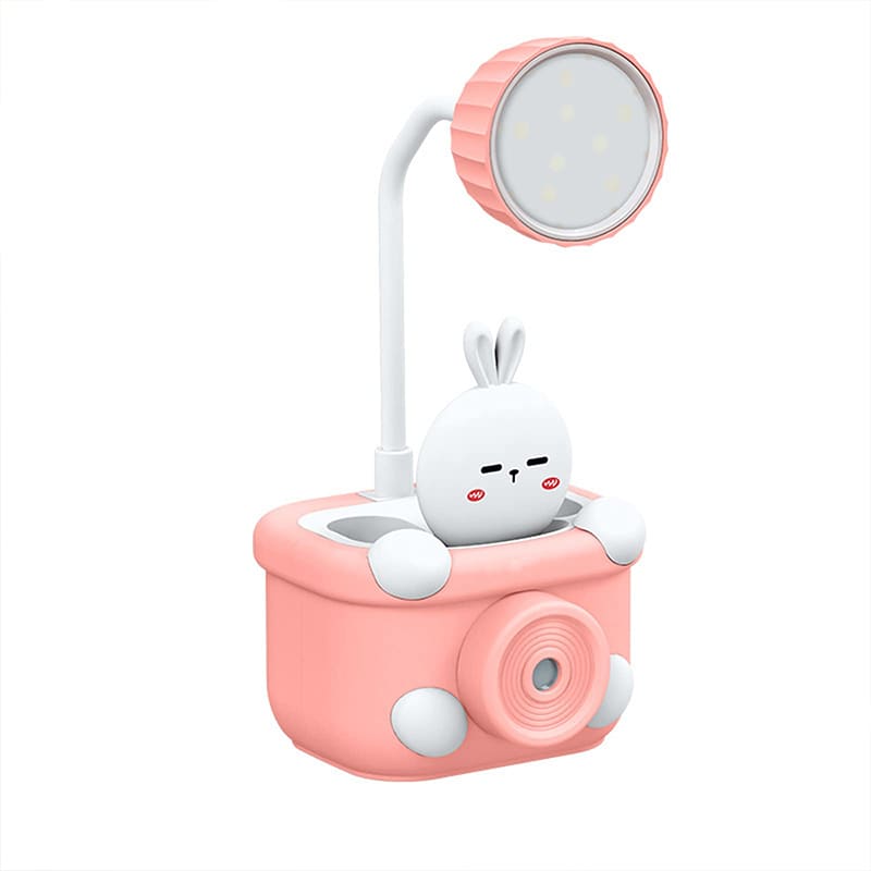 Cartoon Small Desk Lamp With Led Light Multifunctional Pen Holder With Pencil Sharpener