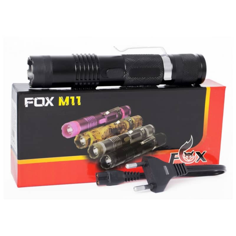 Stun Gun FOX M11 Electric Shock Stun Gun With LED Light Flashlight