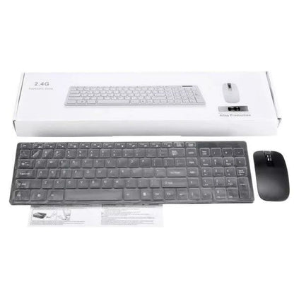 Ultra-thin 2.4g Wireless Keyboard  Mouse Combos With Keypad Film  Black/White