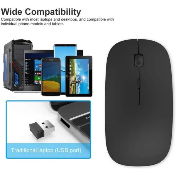 Aerbes Portable Rechargeable 1200DPI  Optical Wireless Mouse