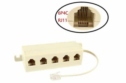 RJ11 5 Way Splitter Connector Adapter