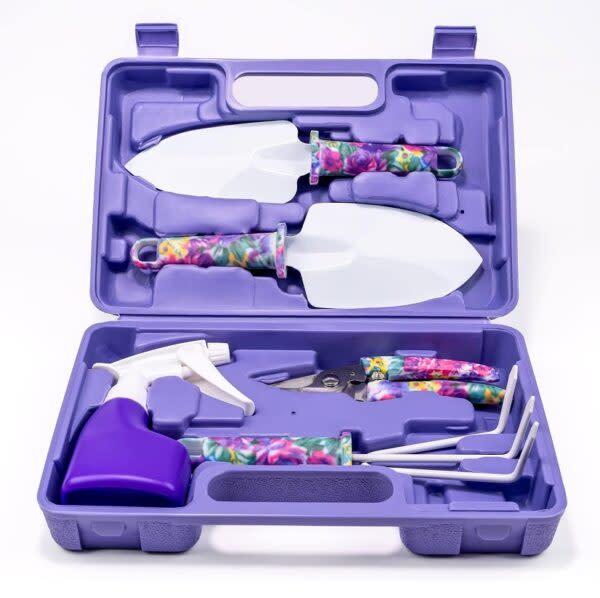 Gardening Hand Tools With Purple  Floral Print 5Pcs