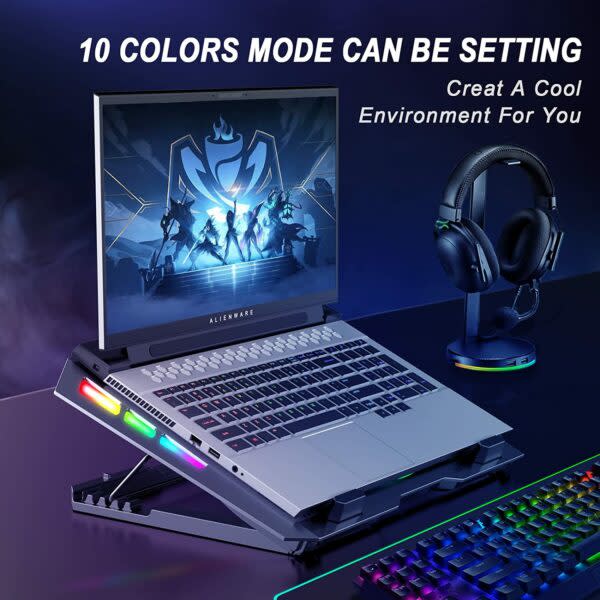 Gaming Laptop Cooling Pad 5  Fans RGB Lighting A13