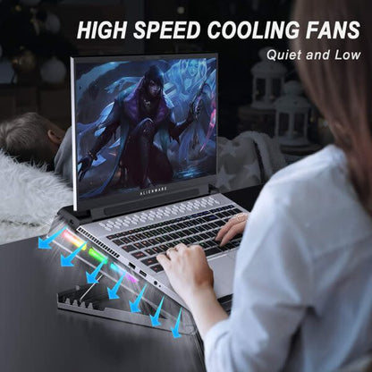 Gaming Laptop Cooling Pad 5  Fans RGB Lighting A13