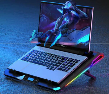 Ice Cooler Dual Turbo Fan  RGB Laptop Cooling Pad