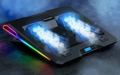 Ice Cooler Dual Turbo Fan  RGB Laptop Cooling Pad