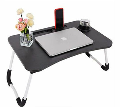 Laptop Table with Tablet  Stand and Cup Holder Black