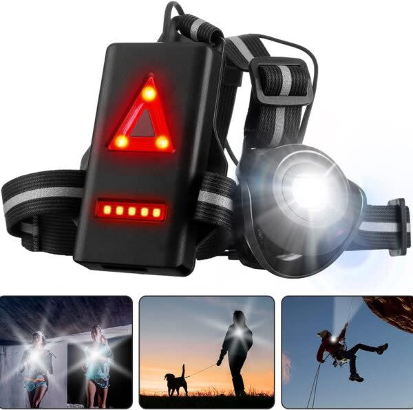 Aerbes Adjustable Running Chest Strap  Light Reflector 500lm Front Light 10W