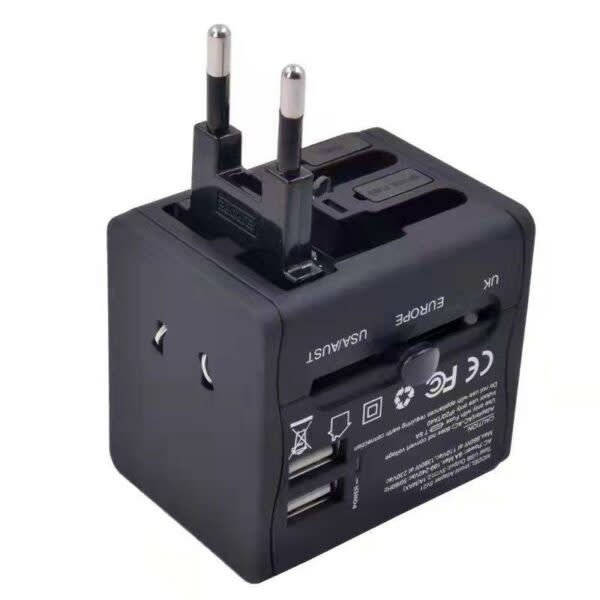 2.1A Dual USB Travel Adapter Plug  Multi-function Fused USB Charger