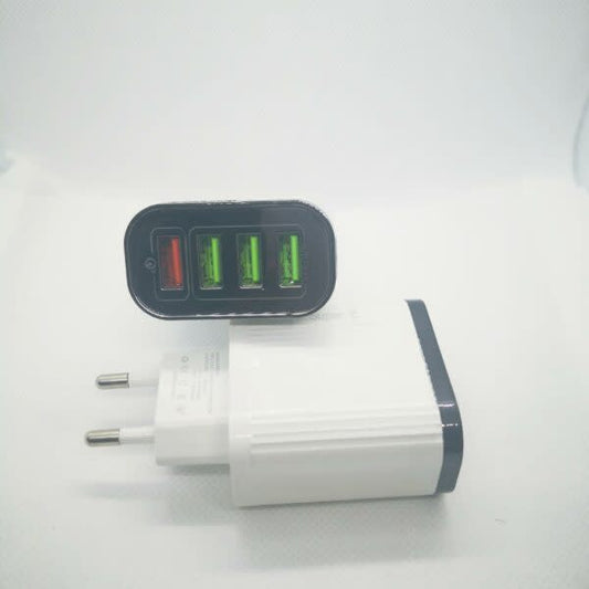 Super E 7A 4 Port USB Charger With  Micro USB Cable