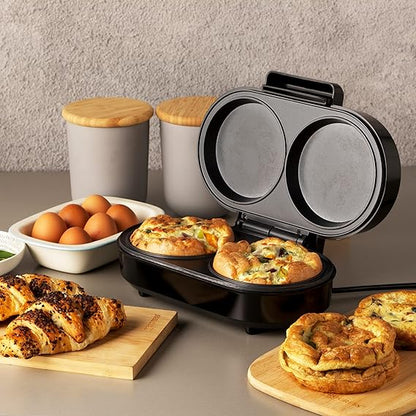 Non-Stick Egg Cooker, Electric Multicooker Omelet Machine, Twin Hot Plate For Eggs, Pancakes