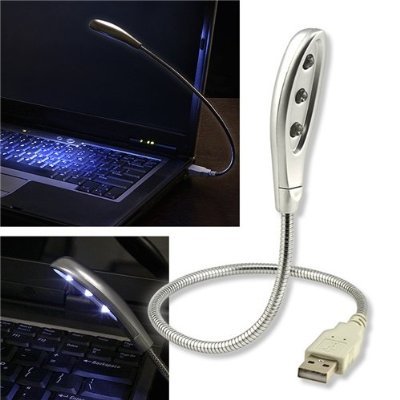 USB 3 LED Flexible Metal Material Lamp Light for Laptop