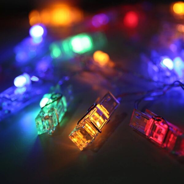 ZYF-38 Photo Clip Peg String Light RGB With Tail Plug Extension 5M