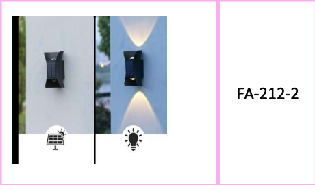 Solar Upper and Lower Wall Lamp 2 In  1 Light Color White + Warm White