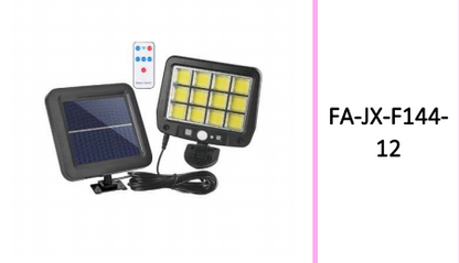 Solar Powered Sensor Motion COB  Light With Solar Panel And Remote  Control