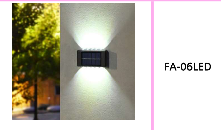 Portable Solar Powered Up and Down  LED Outdoor Wall Lights 6LED White  4Pcs