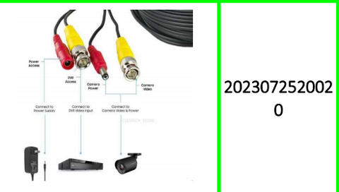 CCTV Video Power RG59 Coaxial  Cable 20m