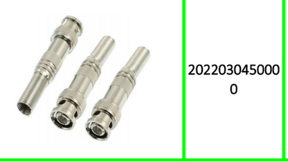 Spring End BNC Male Plug  Connector Adapter for Coaxial  RG59 CCTV Camera  100 Pieces