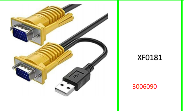 2-in-1 USB VGA KVM Cable 3m