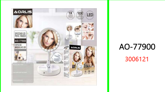 Aorlis Foldable LED Magnifier  Makeup Mirror