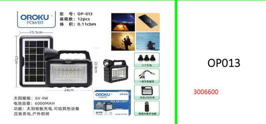 OROKU Power 80W Solar Powered  Lighting System. Separate 6V 4W Solar  Panel that also charges Small Electronics  6000mah