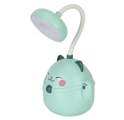 USB Rechargeable Happy Cat Table  Lamp 2 Settings With Pencil Holder