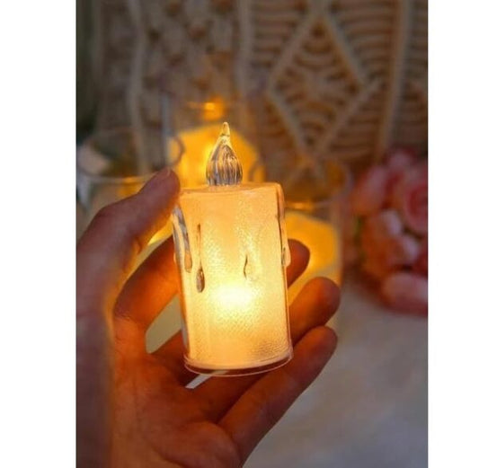 Battery Operated LED Plastic Candle Pack Of 12