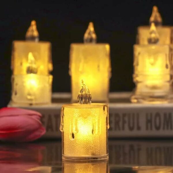 Battery Operated LED Plastic Candle Pack Of 12